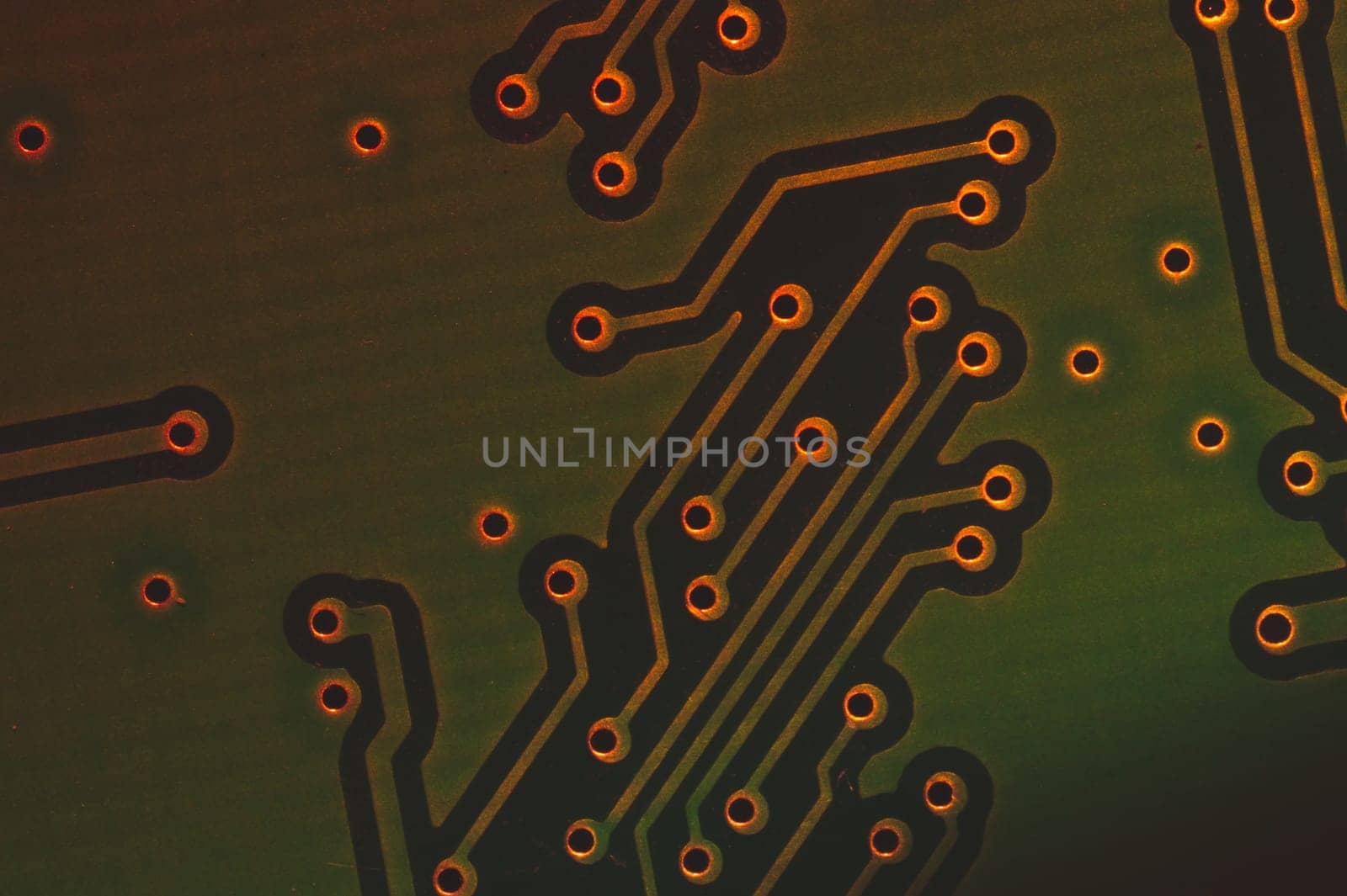 Electronic circuit board abstract background. computer motherboard close up. modern technologies. micro elements of computer with connections and traces. Intelligent technology