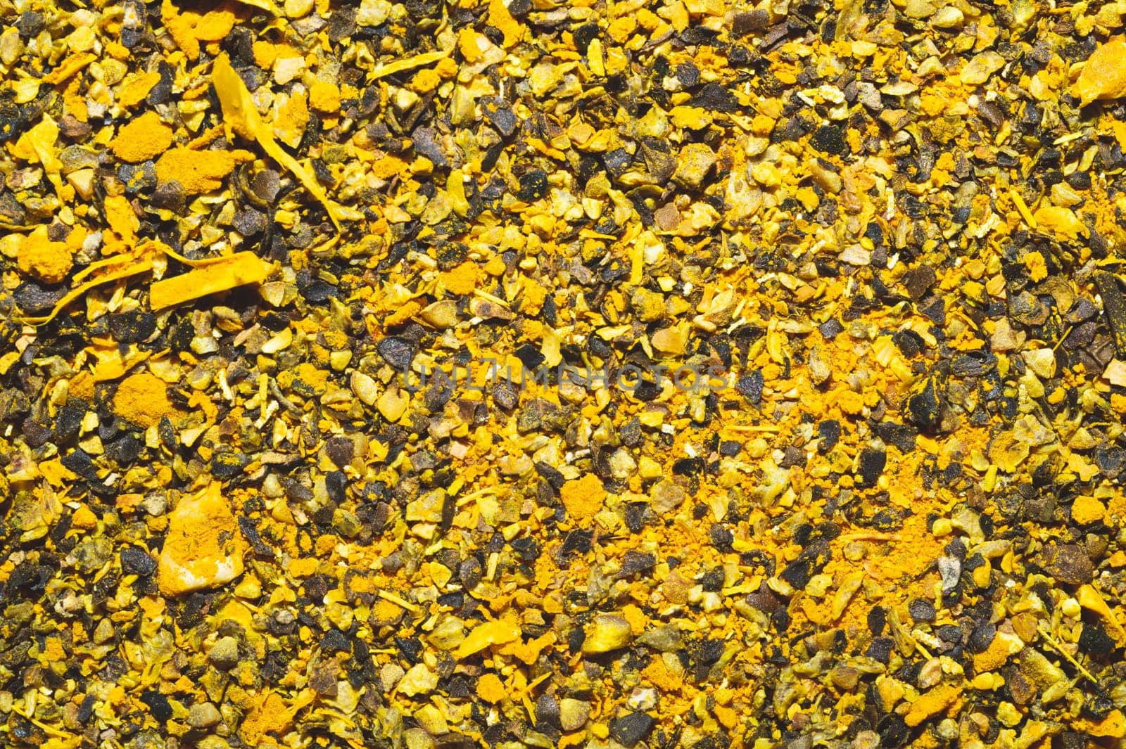 Curry spice background. curcuma seasoning. yellow condiment close up