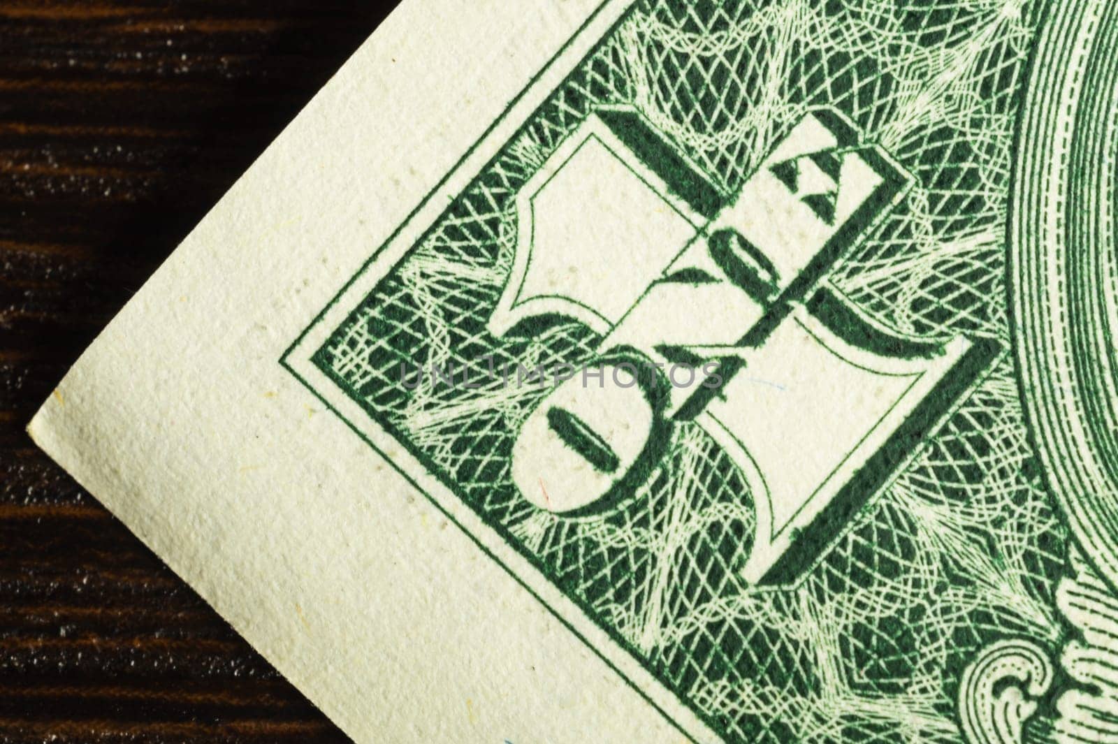 One dollar bill close up. american dollar detail. finance background