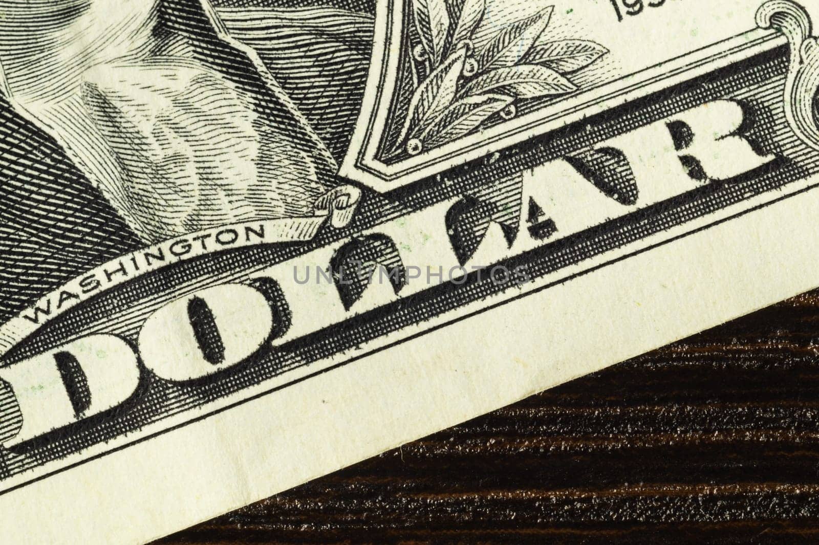 One dollar bill close up. american dollar detail. finance background