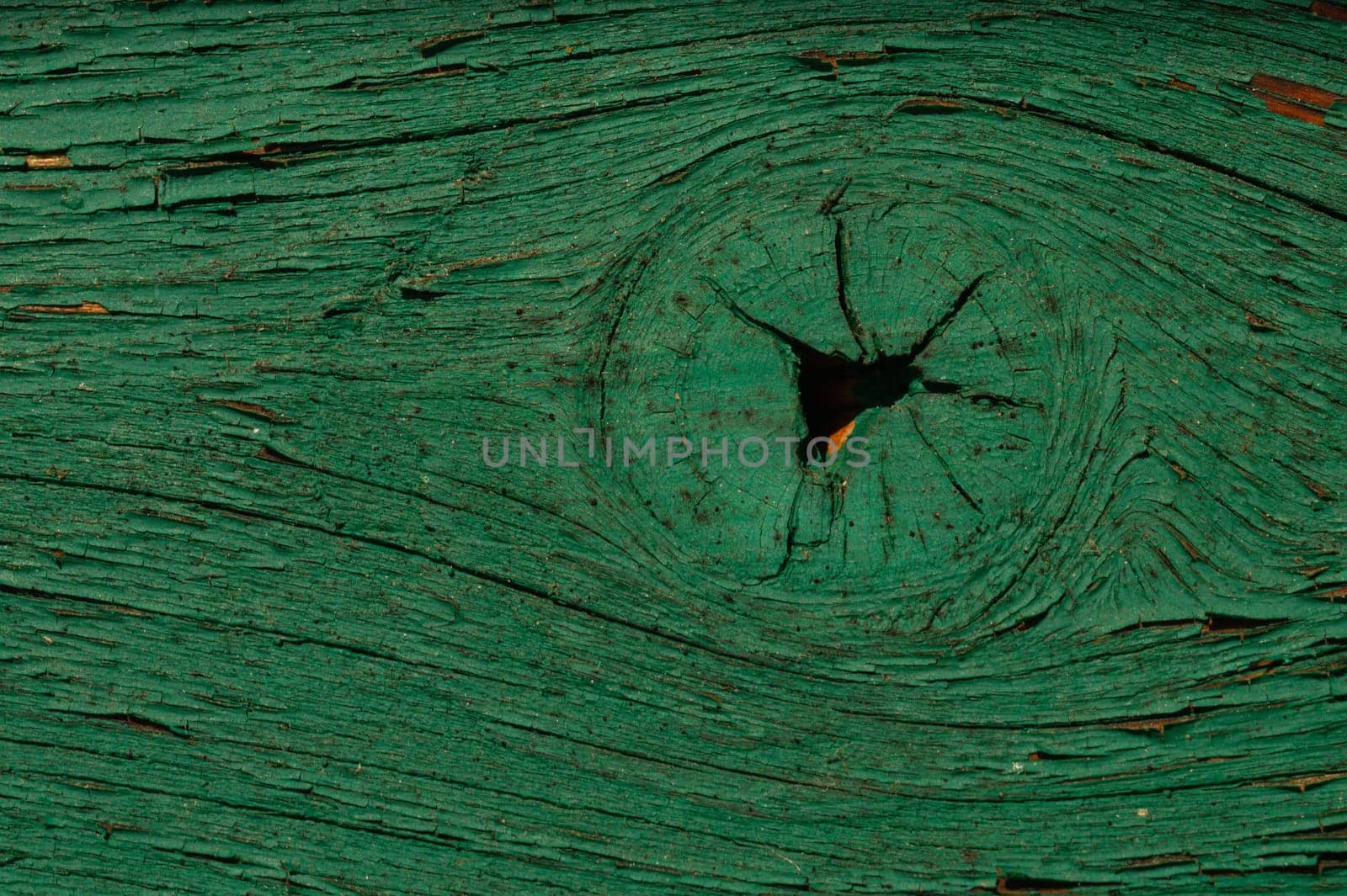 Abstract wood texture with peeling paint. green wooden backdrop. shabby painted wood background