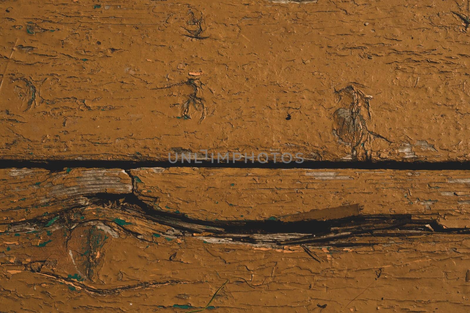 Shabby painted wood texture. old wooden background with peeling paint