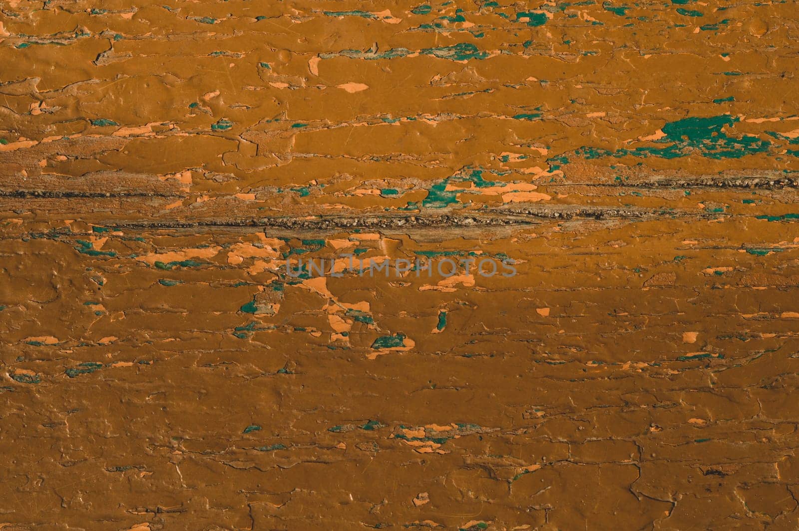Shabby painted wood texture. old wooden background with peeling paint