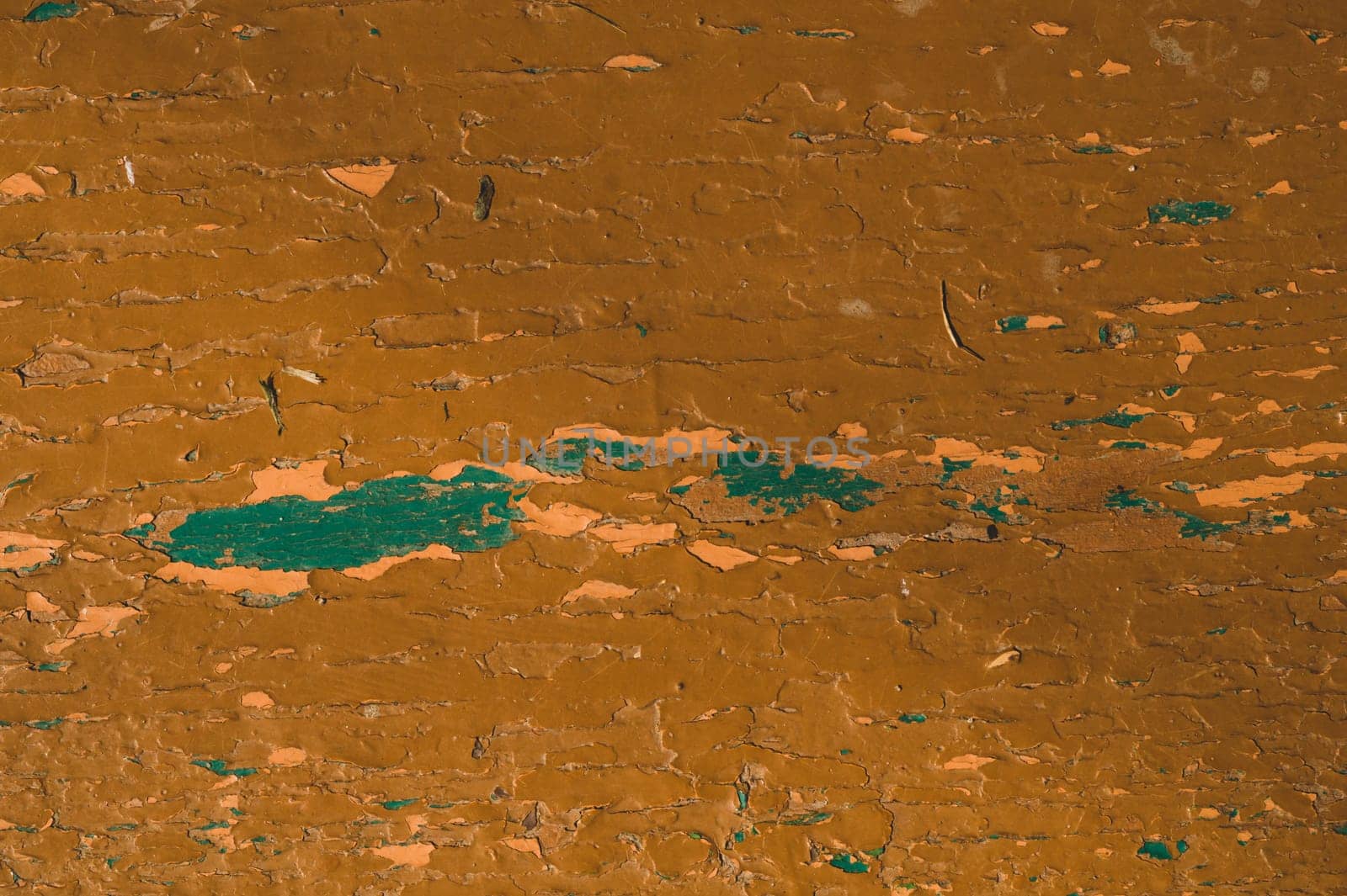 Shabby painted wood texture. old wooden background with peeling paint