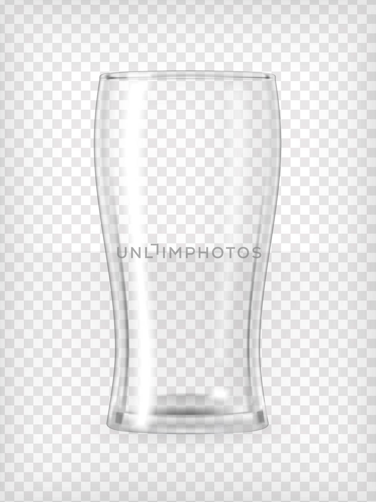 Empty beer glass. Realistic transparent vector illustration.