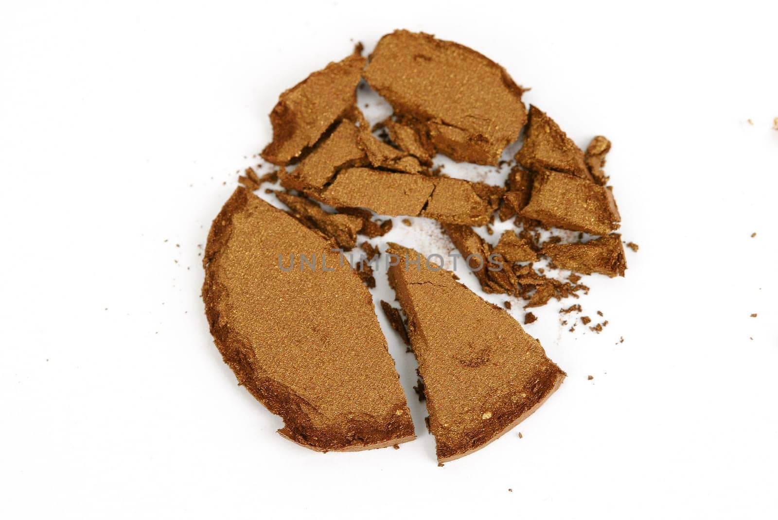 pressed face powder on a white background