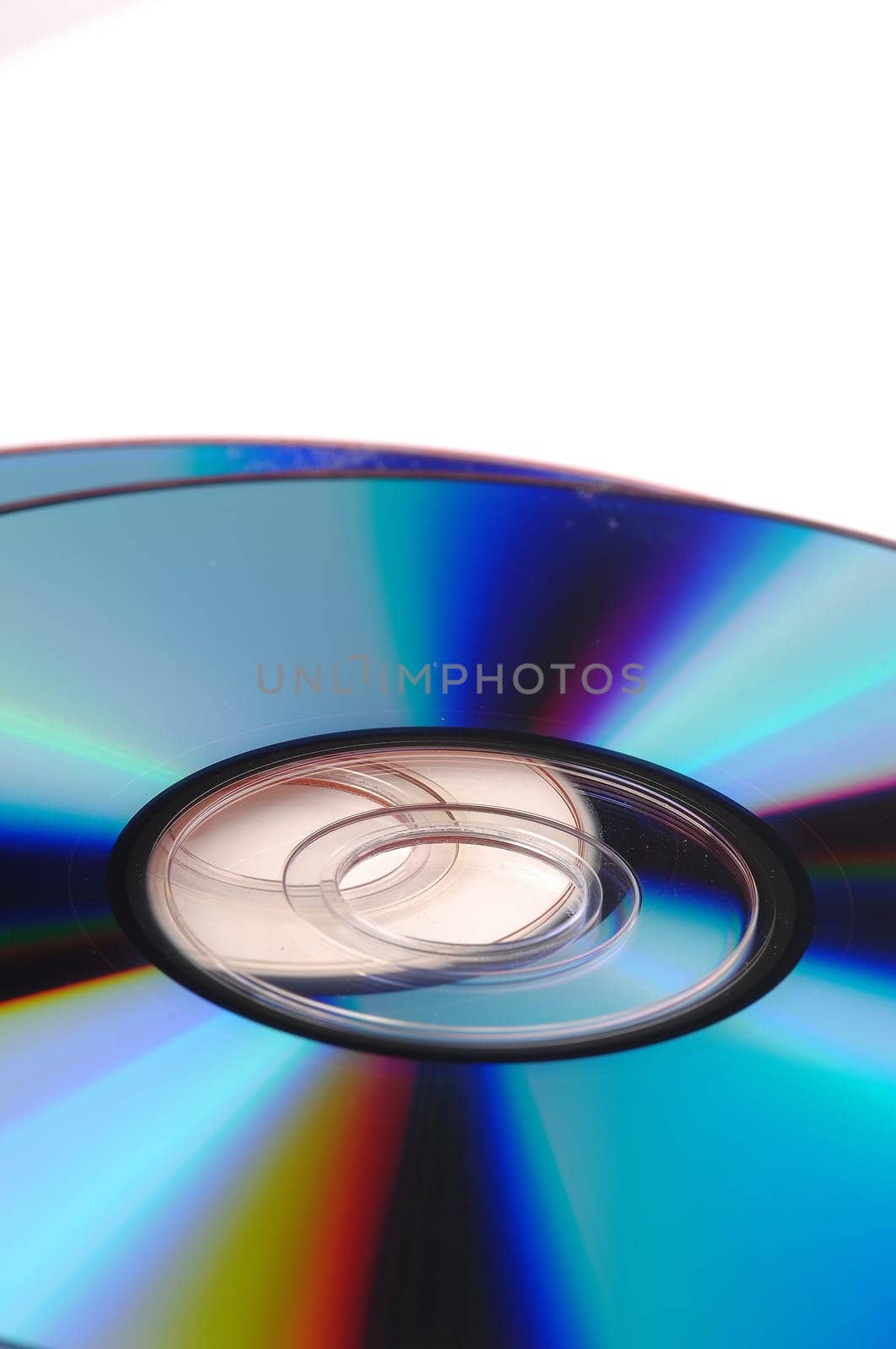 CDs and DVDs on a white background