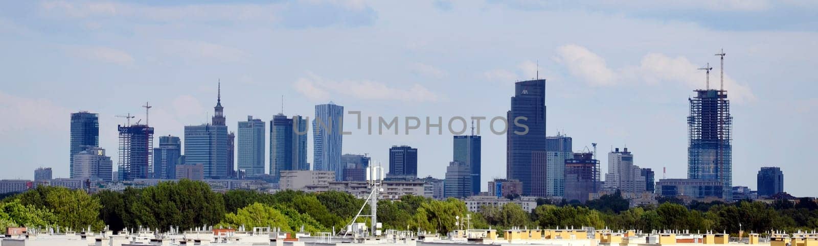 office buildings in the center of Warsaw
