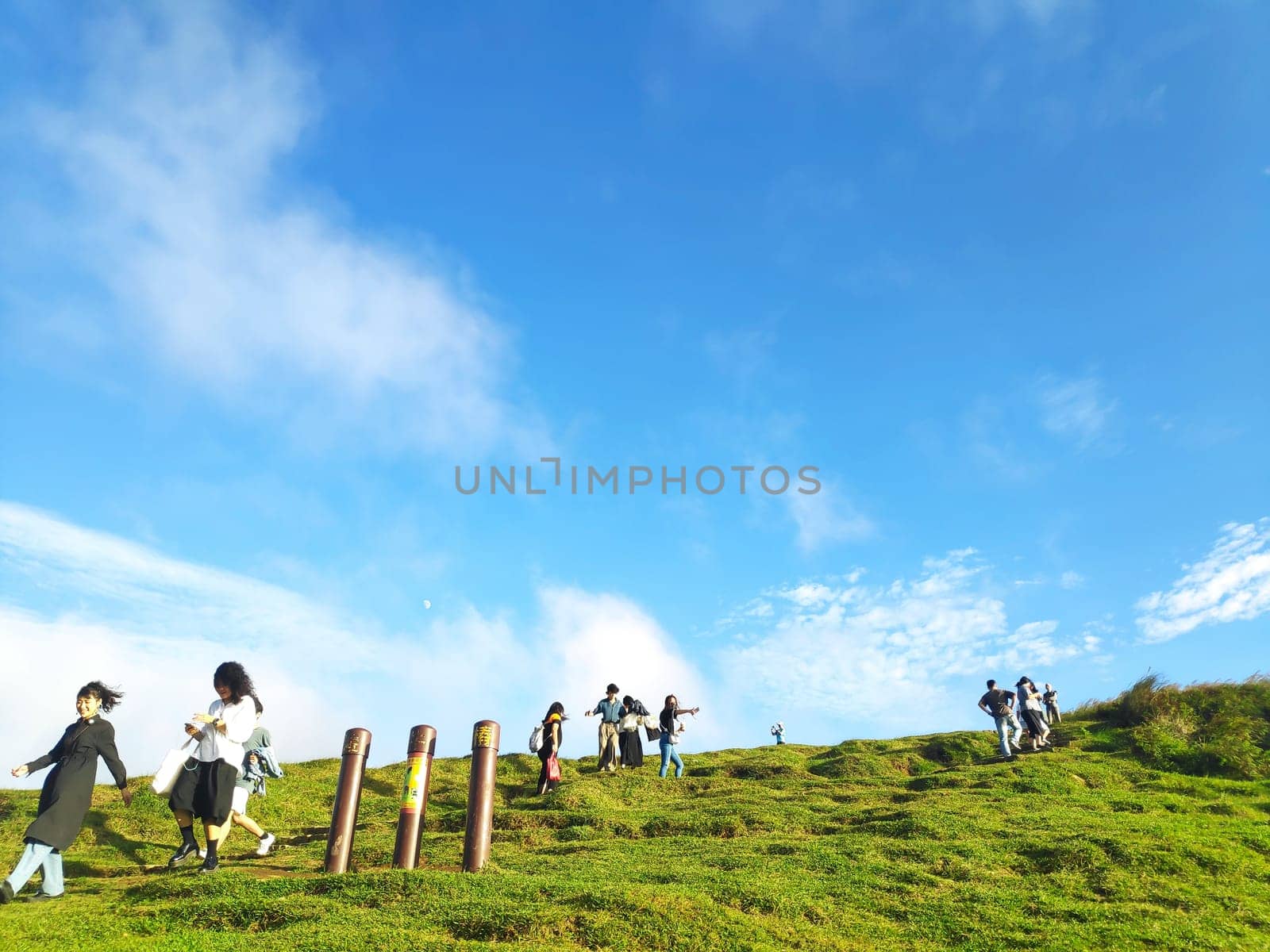 Qingtiangang, Taiwan-Oct 15, 2021: The natural source of alpine grasses is at Shangshan in Taipei City, Taipei City, Taiwan