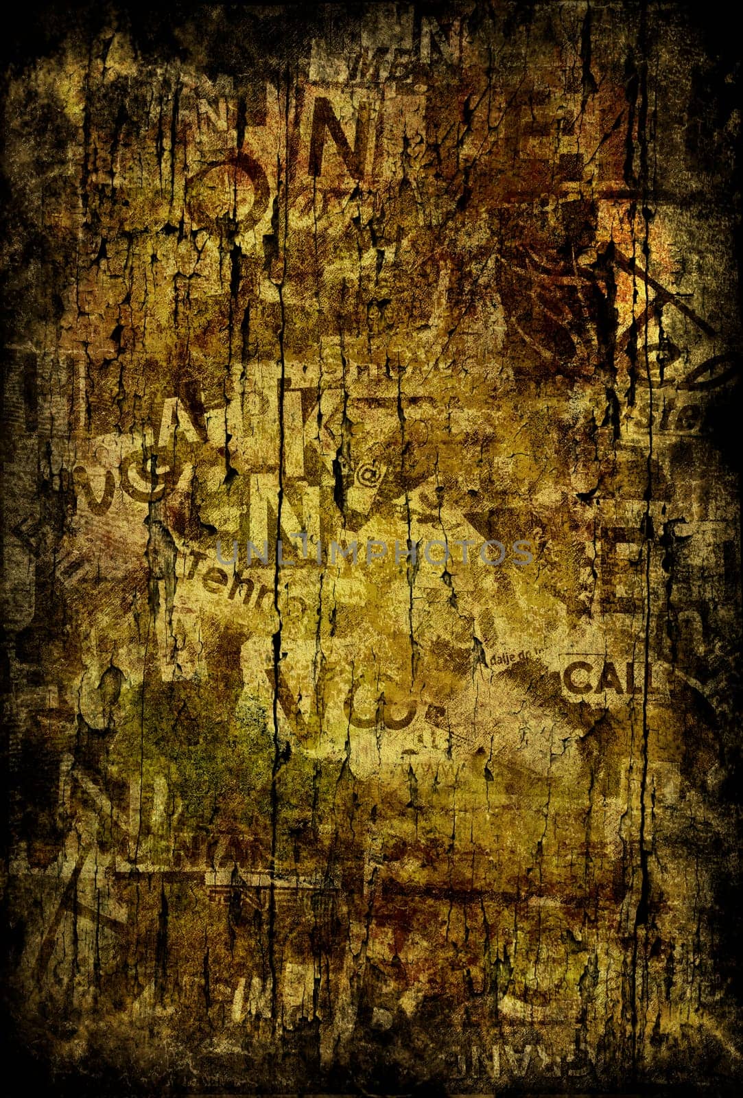 .Grunge textured background with old torn newspapers