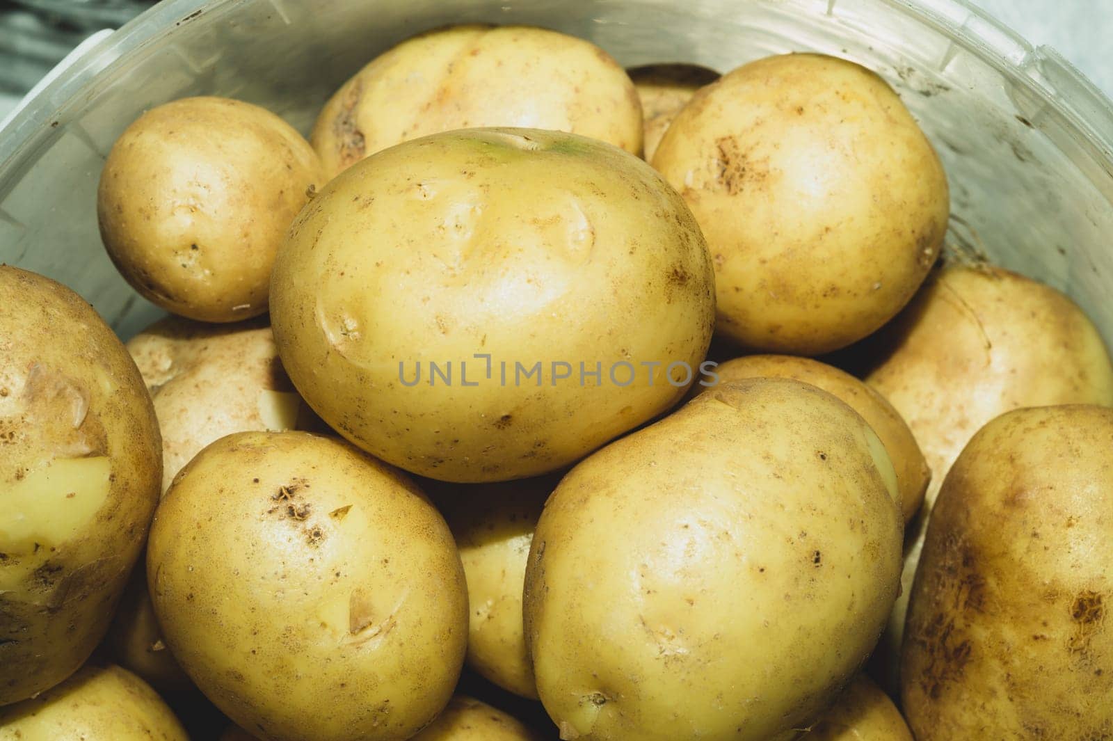 Fresh young potatoes. raw vegetables. healthy nutrition. vegetarian food