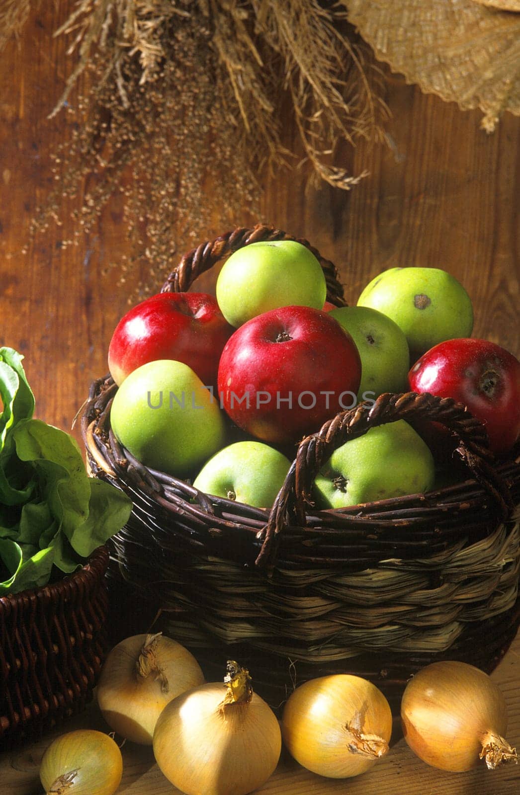 apples in a wicker basket