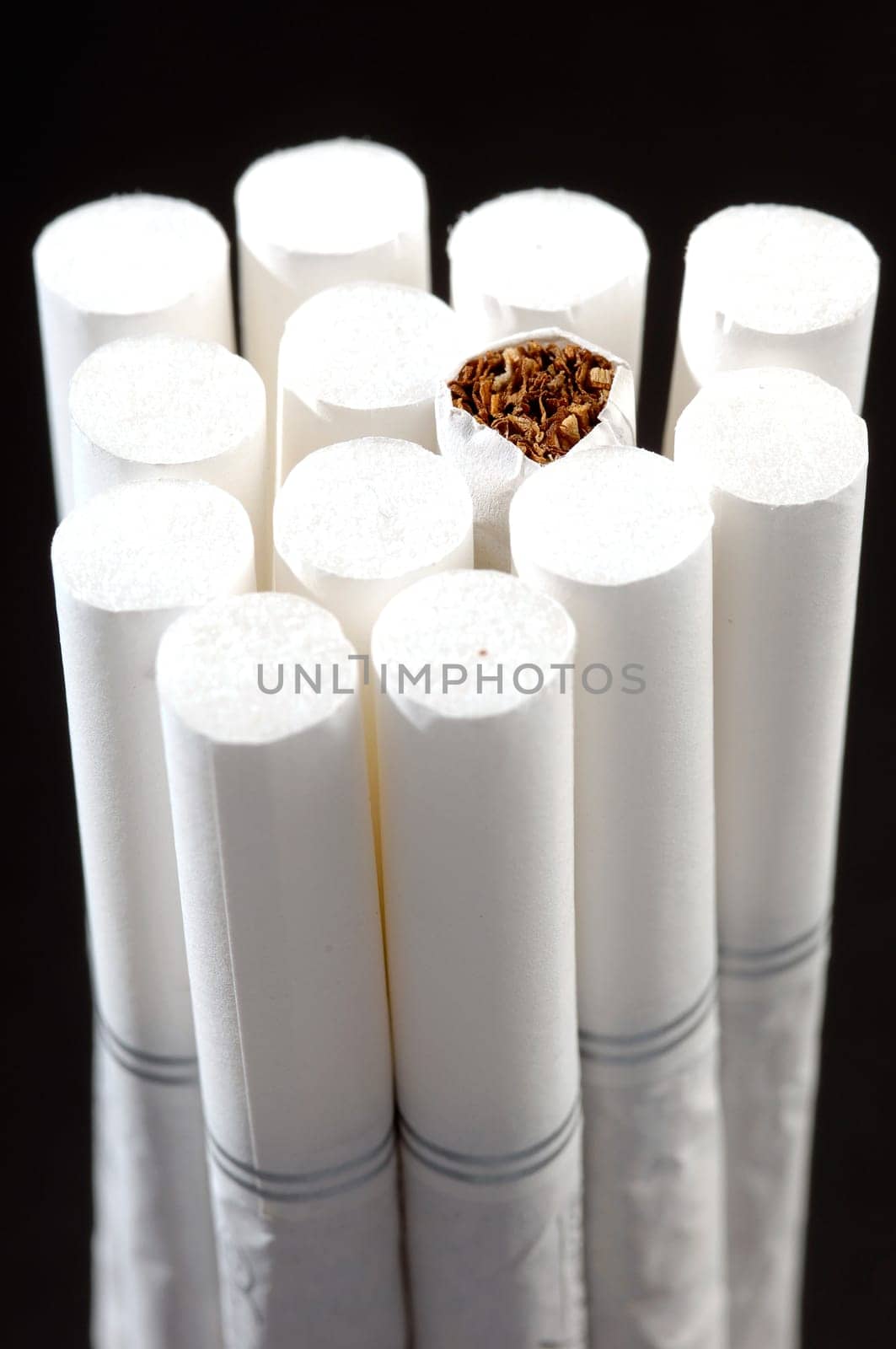 different types of cigarettes on a white background