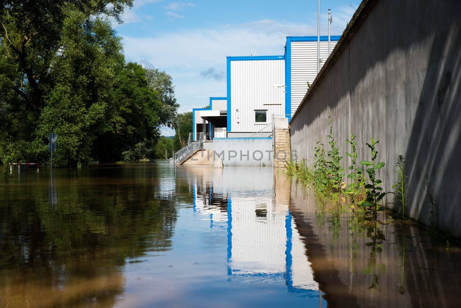 The river Moselle flooded parts of the city Trier, climate change, Germany, summer 2021