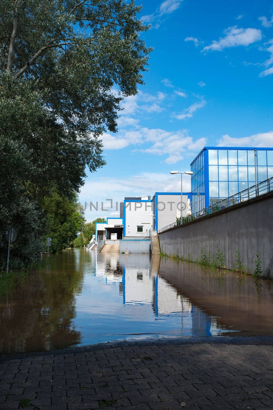 The river Moselle flooded parts of the city Trier, climate change, Germany, summer 2021