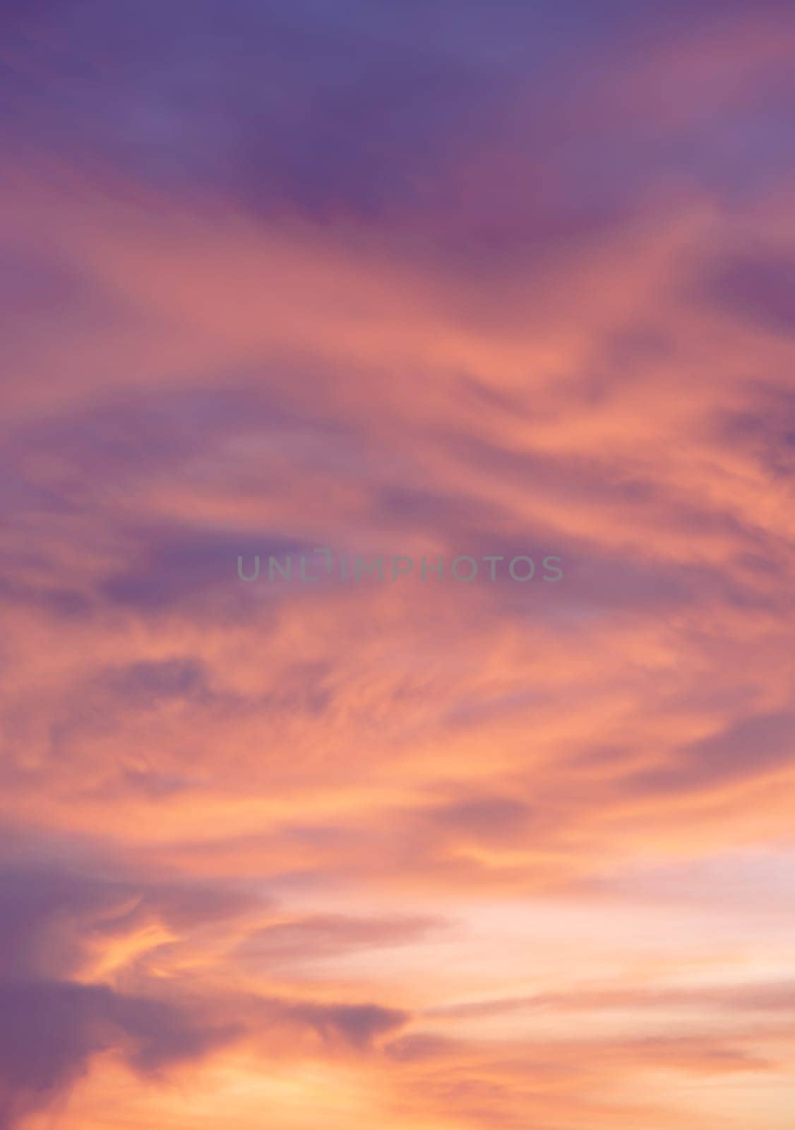 Background of colorful dramatic sunset with twilight color sky and clouds