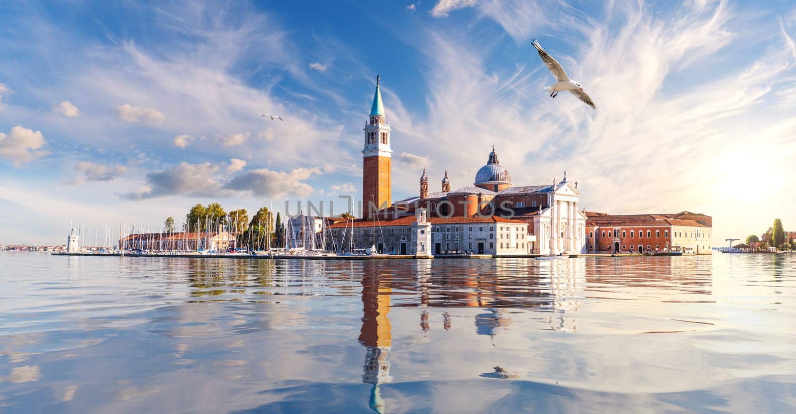 San Giorgio Maggiore Island at sunset, Venice, Italy.