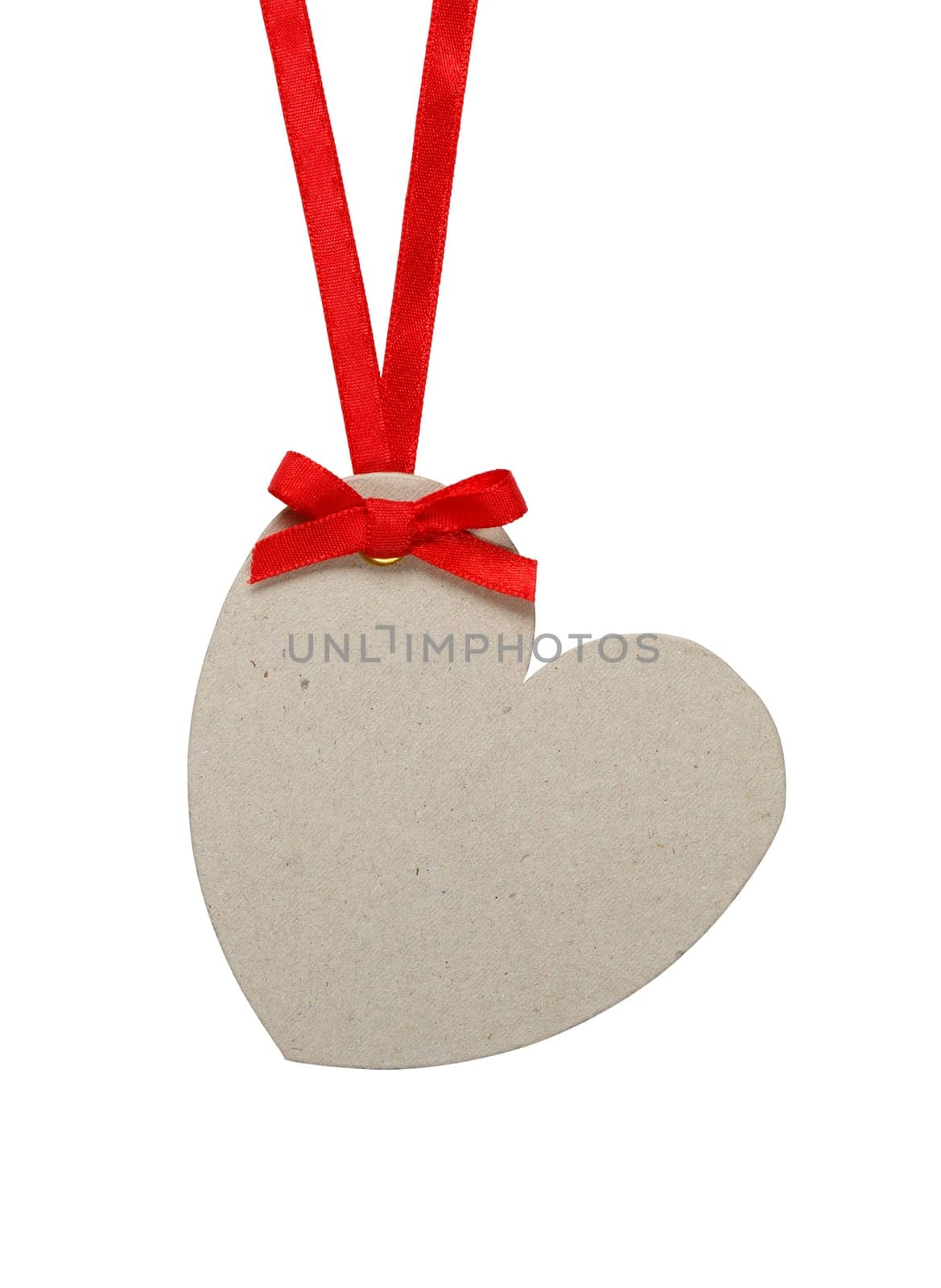 Empty heart shaped tag on a string. Sale or price tag.