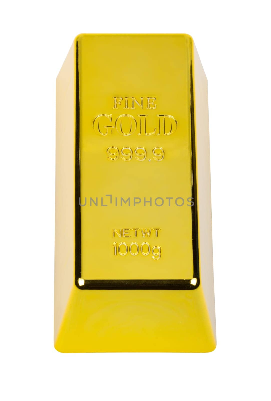 Golden bar isolated on white background. Precious metal ingots. Business background. Finance and banking concept.