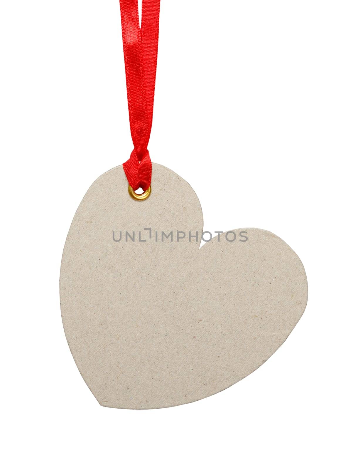 Empty heart shaped tag on a string. Sale or price tag.