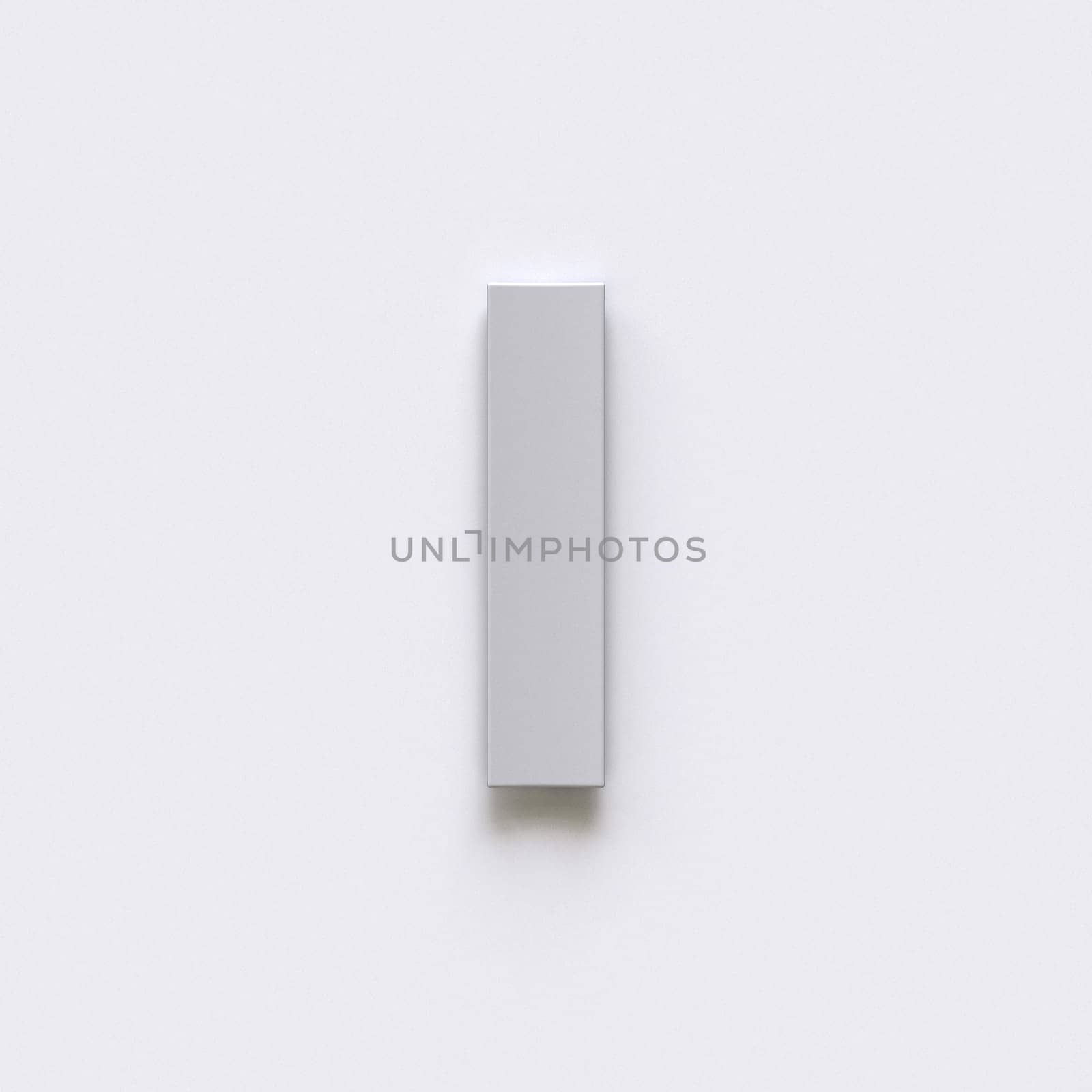 Bent paper font with long shadows  Letter I 3D render illustration isolated on gray background