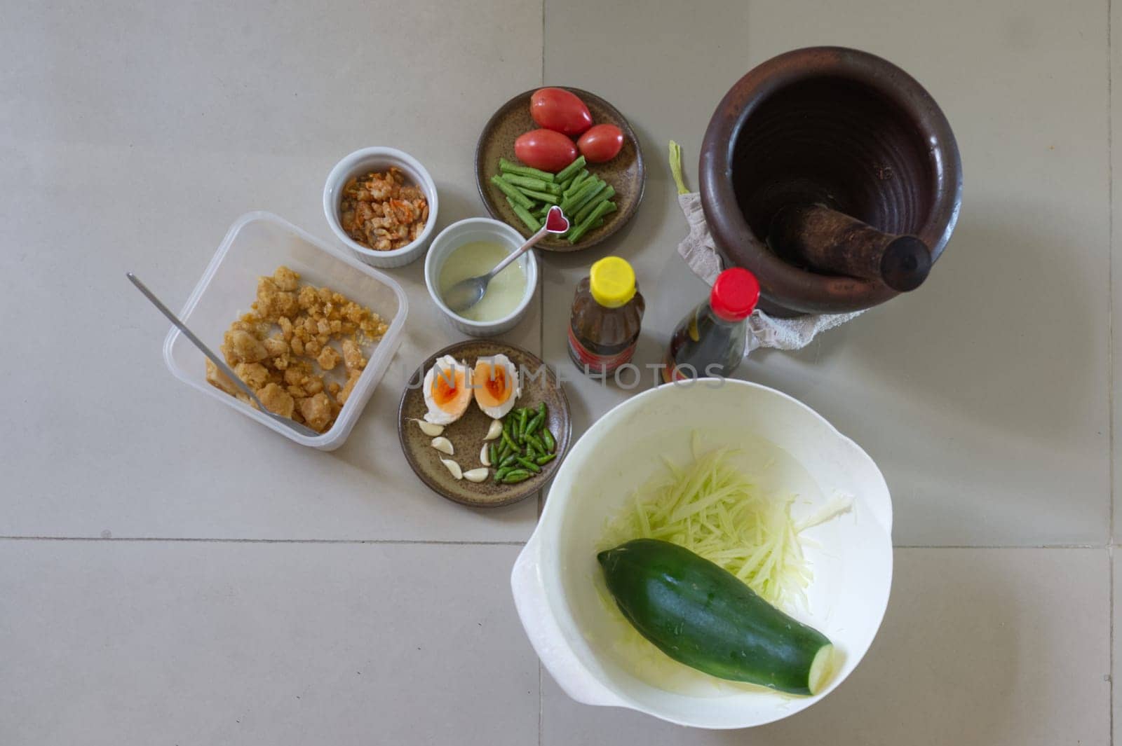 Som Tam Thai -Ingredients Papaya Salad Thai Food Style