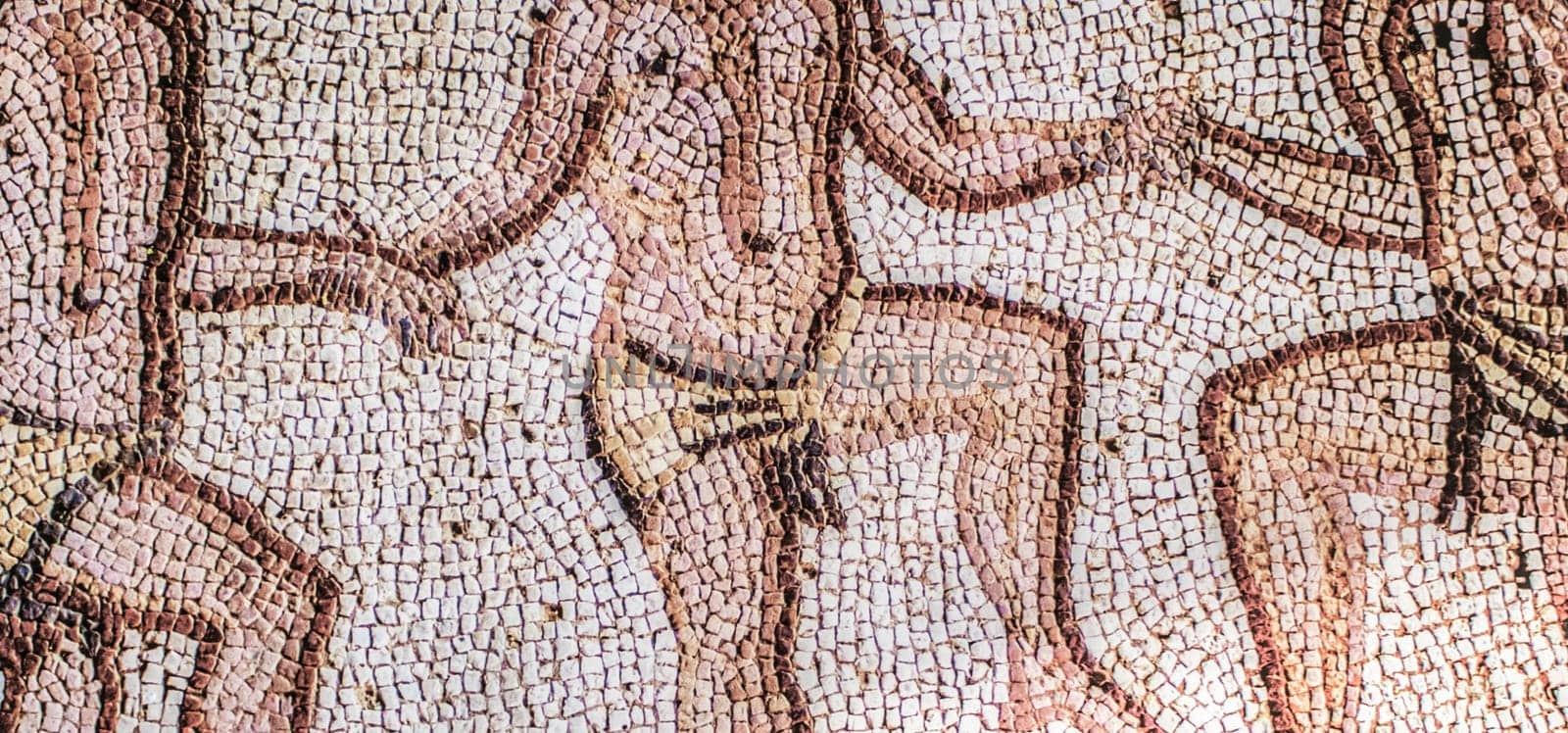 Merida, Spain - Dec 12th, 2020: Autumn mosaic. Amphitheatre House of Merida. Extremadura, Spain