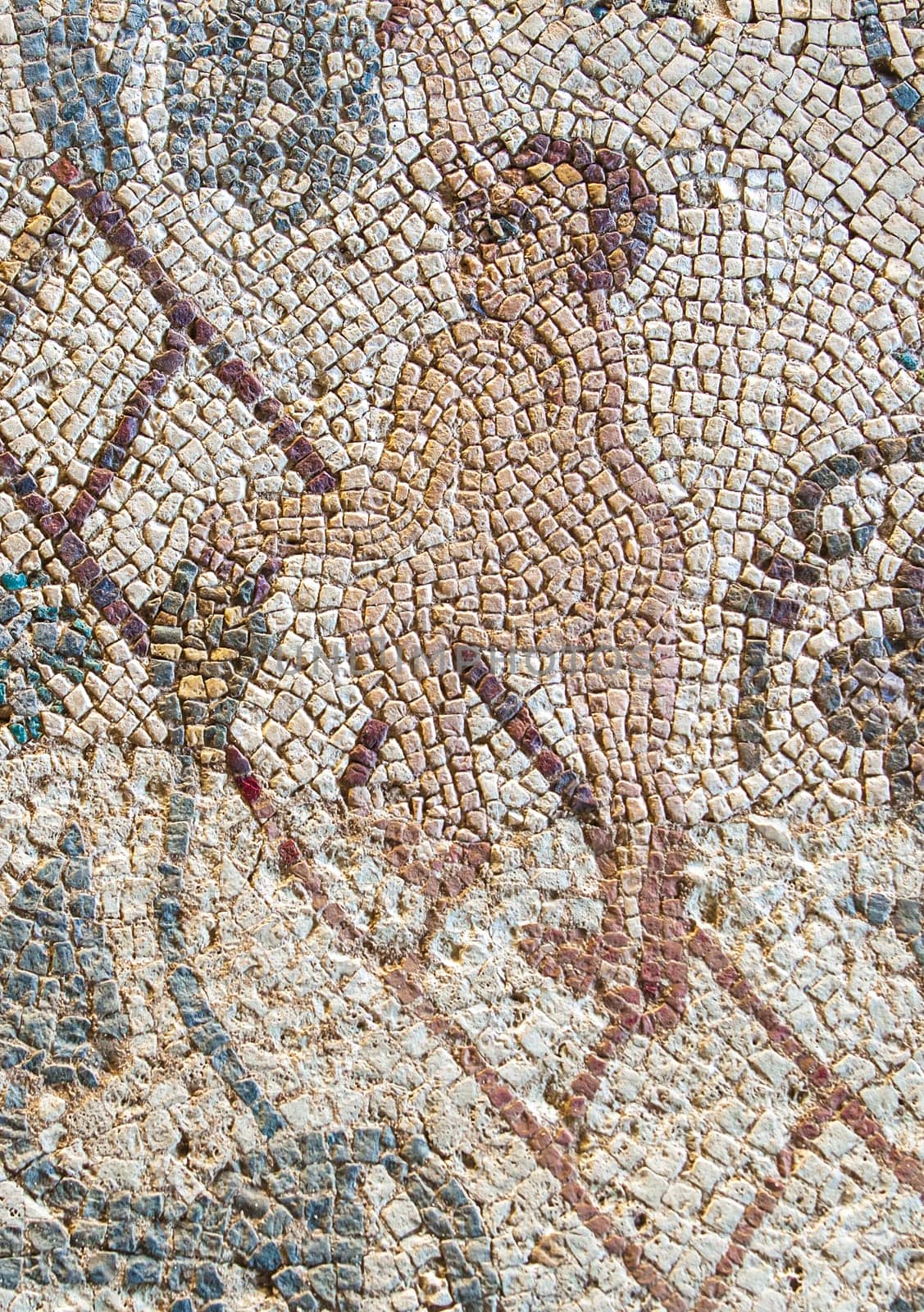 Merida, Spain - Dec 12th, 2020: Autumn mosaic. Amphitheatre House of Merida. Extremadura, Spain