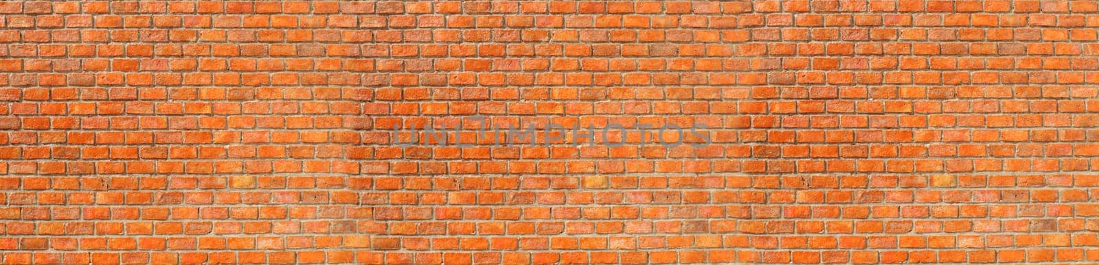 Panoramic Wide angle Vintage orange brick architecture wall material texture Background
