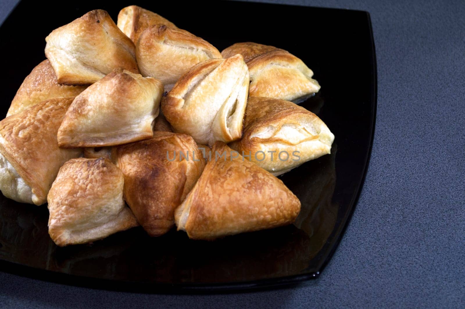 fresh house pastries, puff pastry with cottage cheese