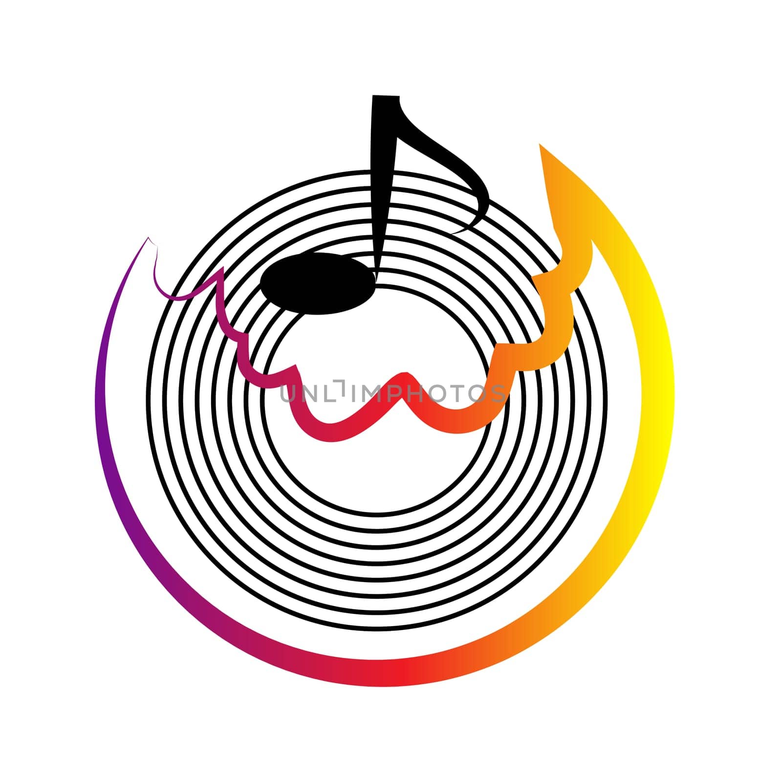 Music Icon Isolated on White Background. Music Logo.