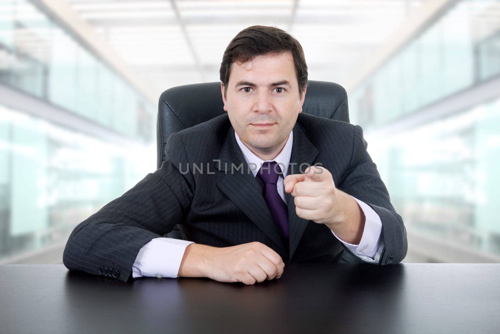 young business man on a desk, at the office