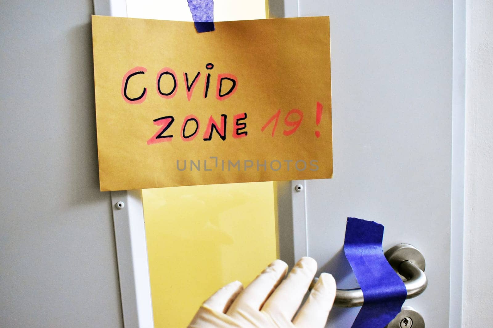 closed entrance to the covid ward in the hospital