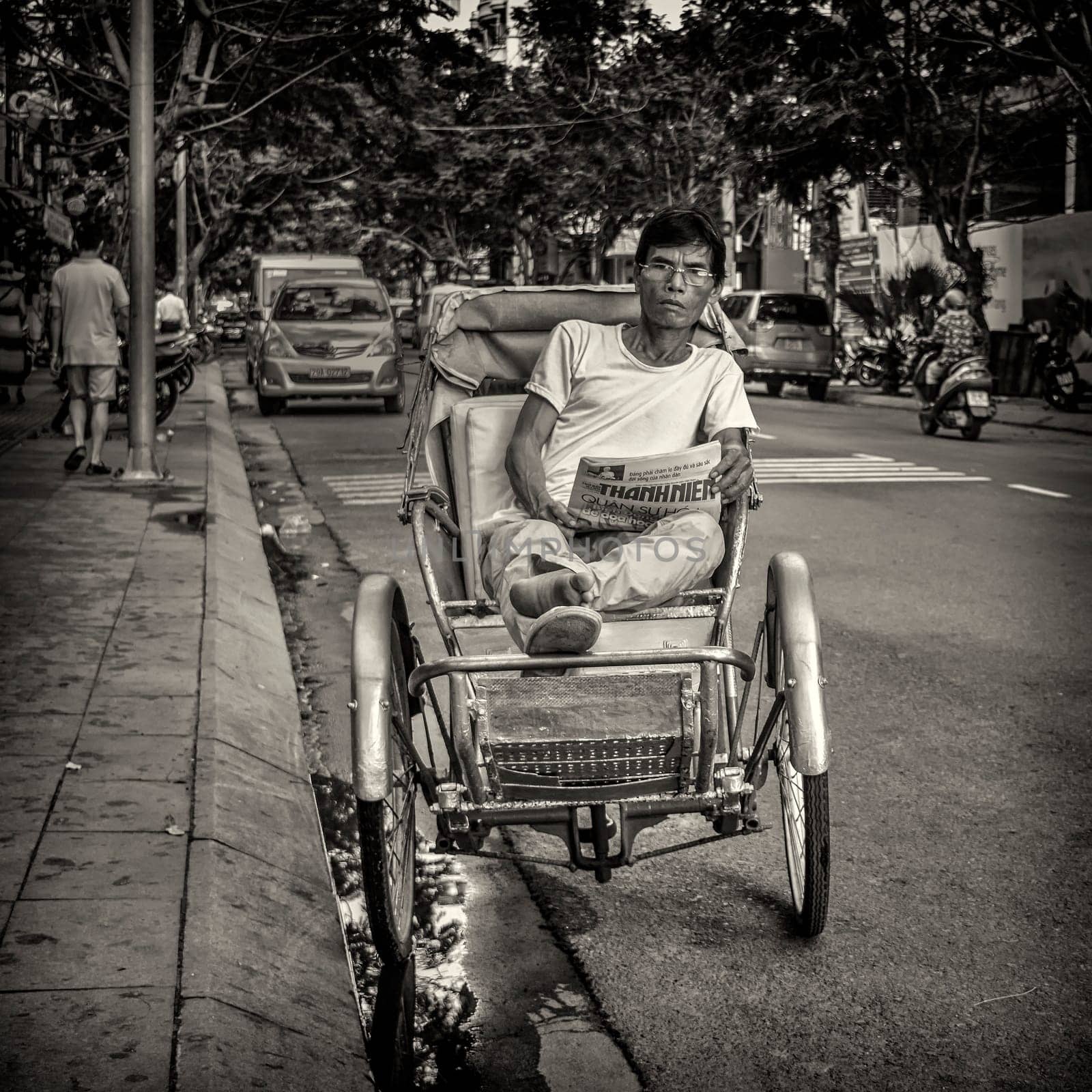 27th of May 2016, Vietnam, Nha-Trang, rickshaw rest on the street