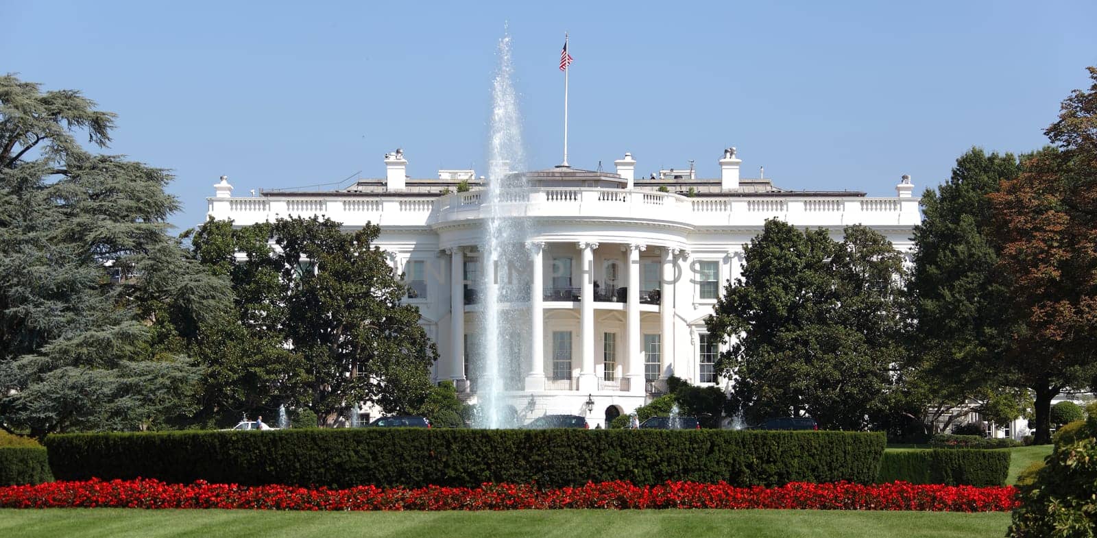 The South Portico and Truman Balcony of the White House Washington DC