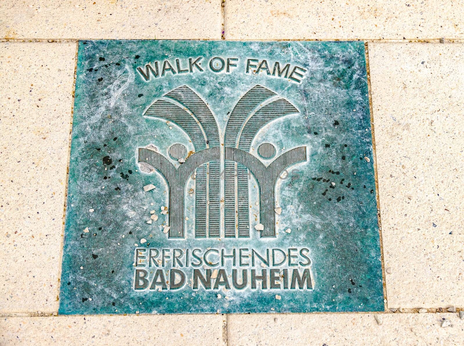 Walking Fame plates in the floor in Bad Nauheim in the rose garden