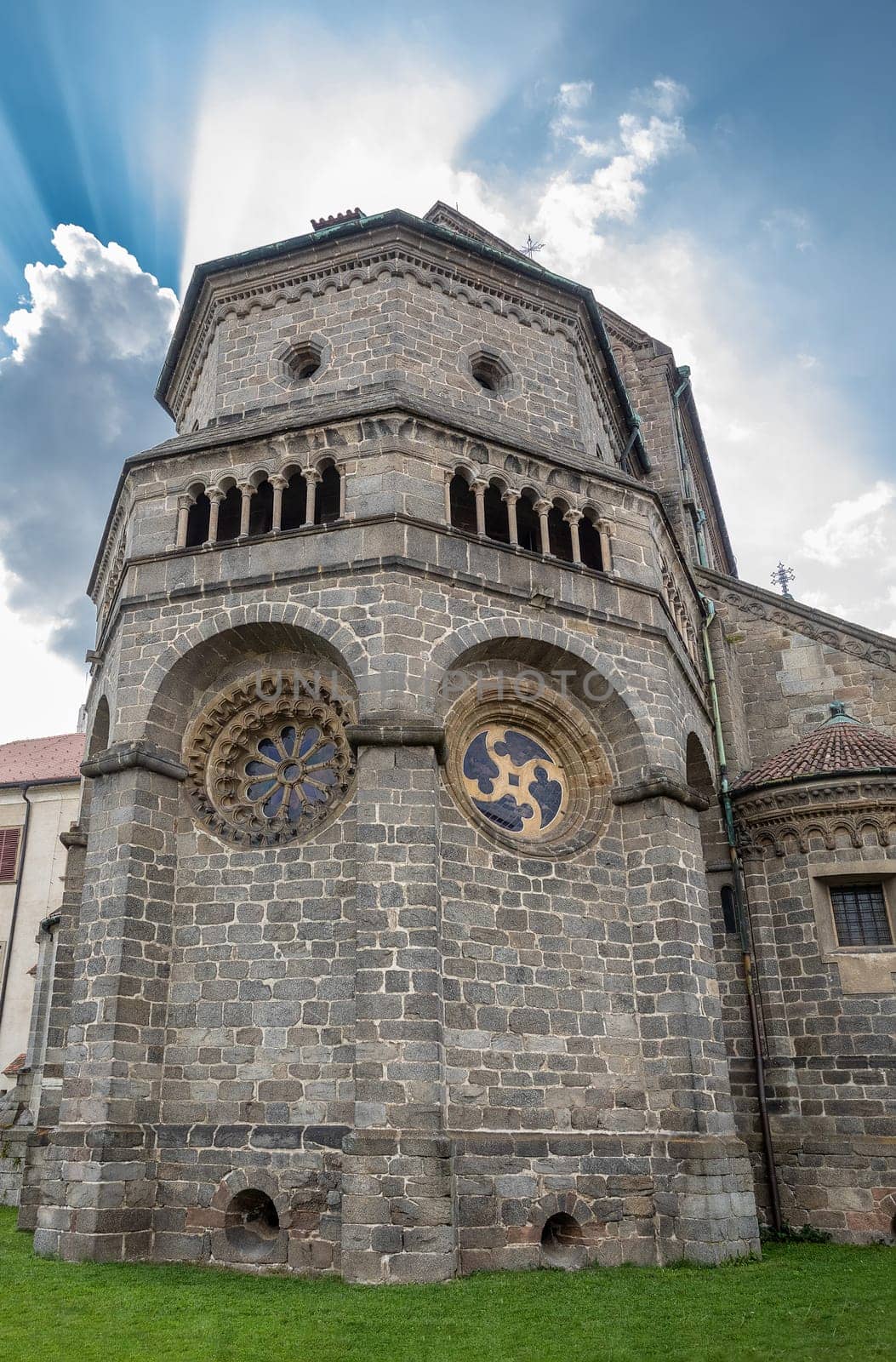 Old St. Procopius basilica and monastery, town Trebic, UNESCO city, the oldest Middle ages settlement of jew community in Central Europe, South Moravia, Czech Republic