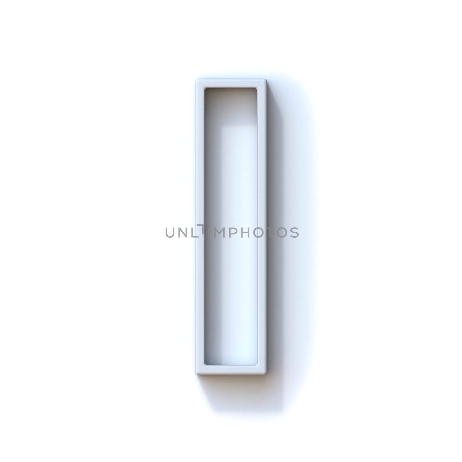 Grey extruded outlined font with shadow Letter I 3D rendering illustration isolated on white background