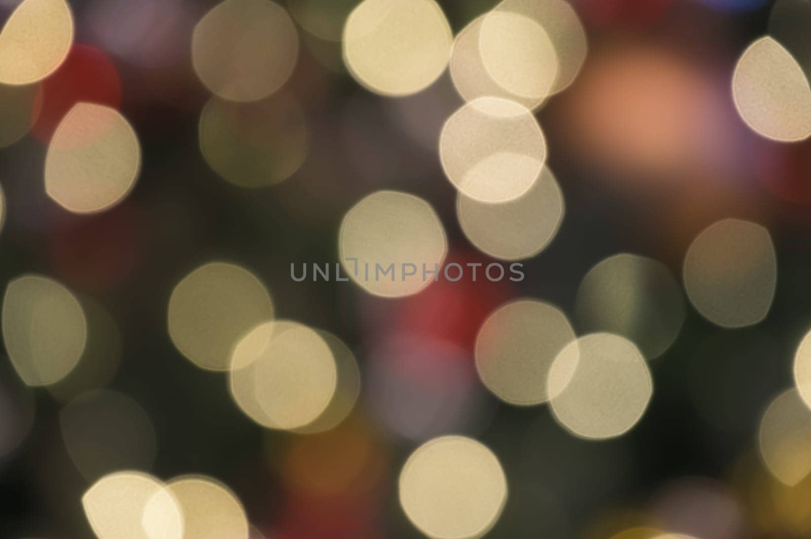 Blurry colorful Christmas bokeh lights festive background