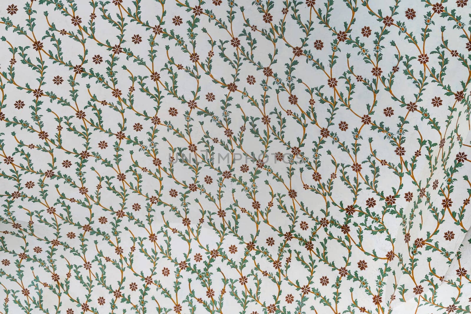 front view close up of Islamic ottoman era ceiling ornament decoration in Topkapi Palace museum Istanbul
