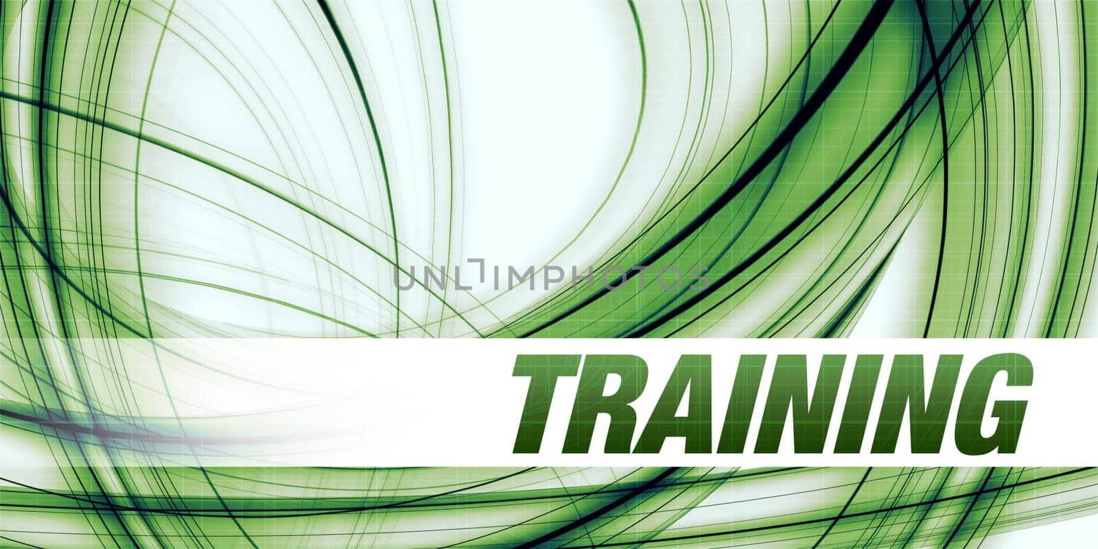 Training Concept on Green Abstract Background