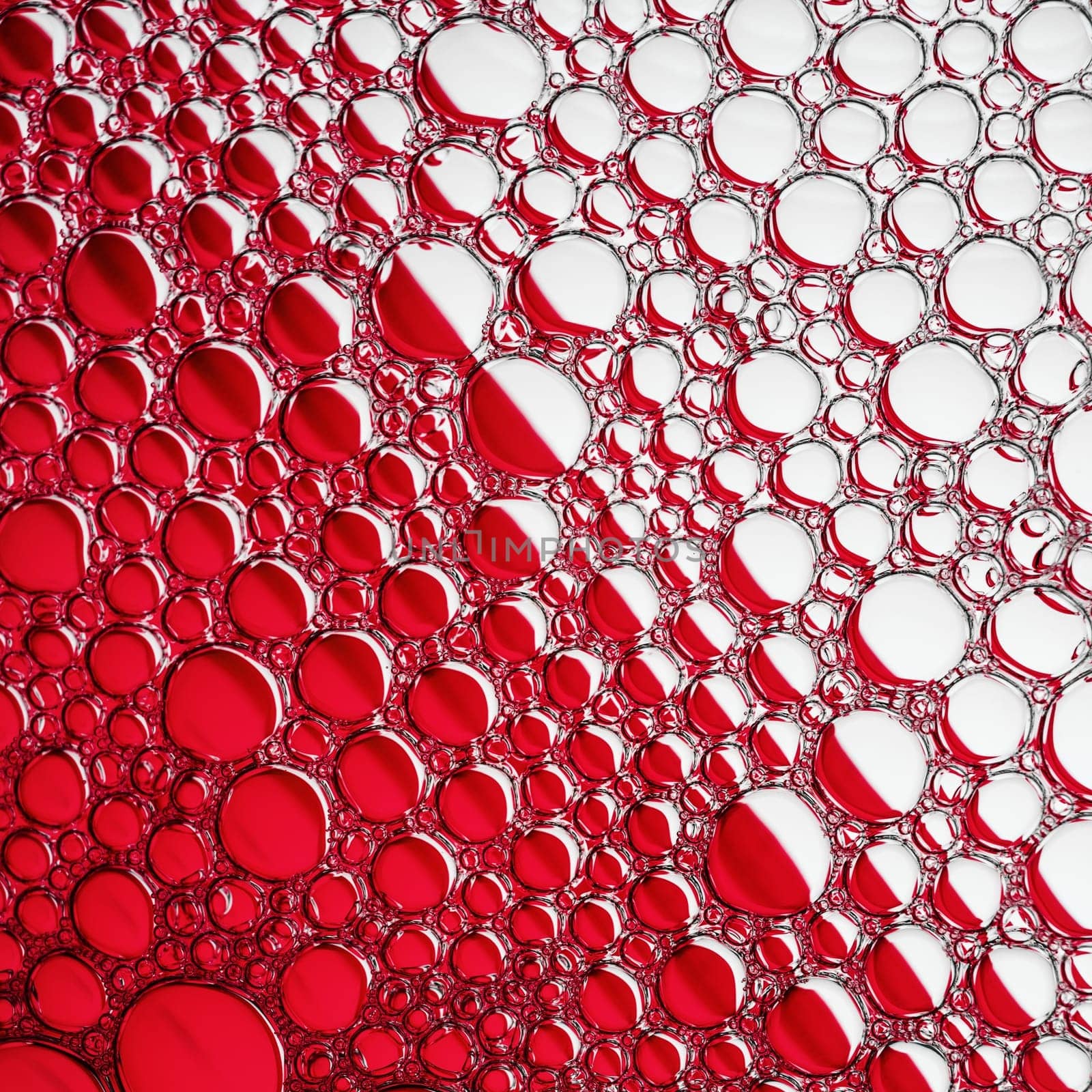 Abstract red bubbles texture. Foam bubbles macro background.