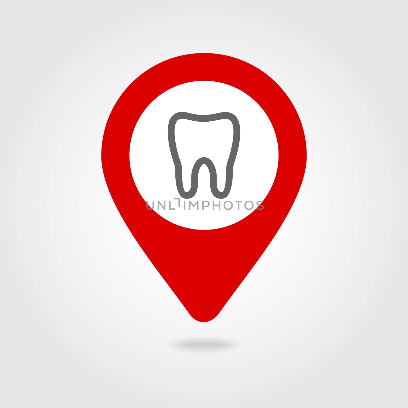 Tooth medical map pin icon, map pointer, vector illustration eps 10