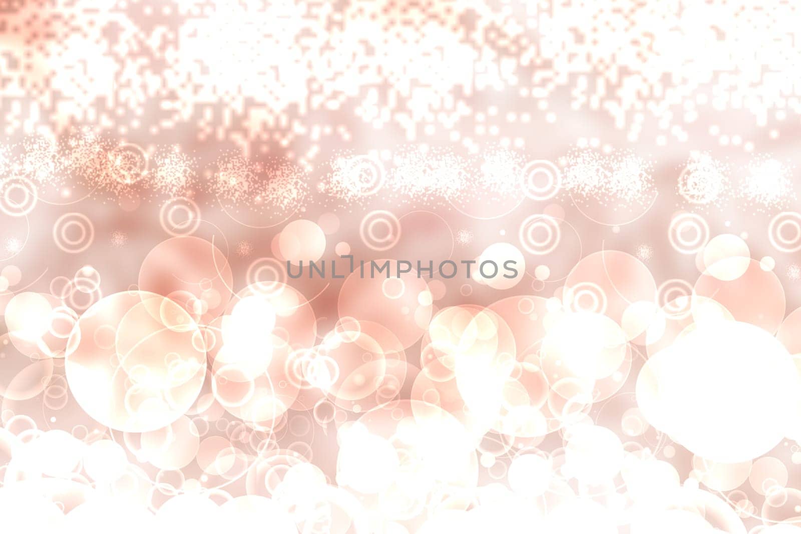 Party invitation template. Abstract delicate light golden pink white bokeh background texture with stars. Beautiful backdrop for design of invitation for various holidays. Card concept.