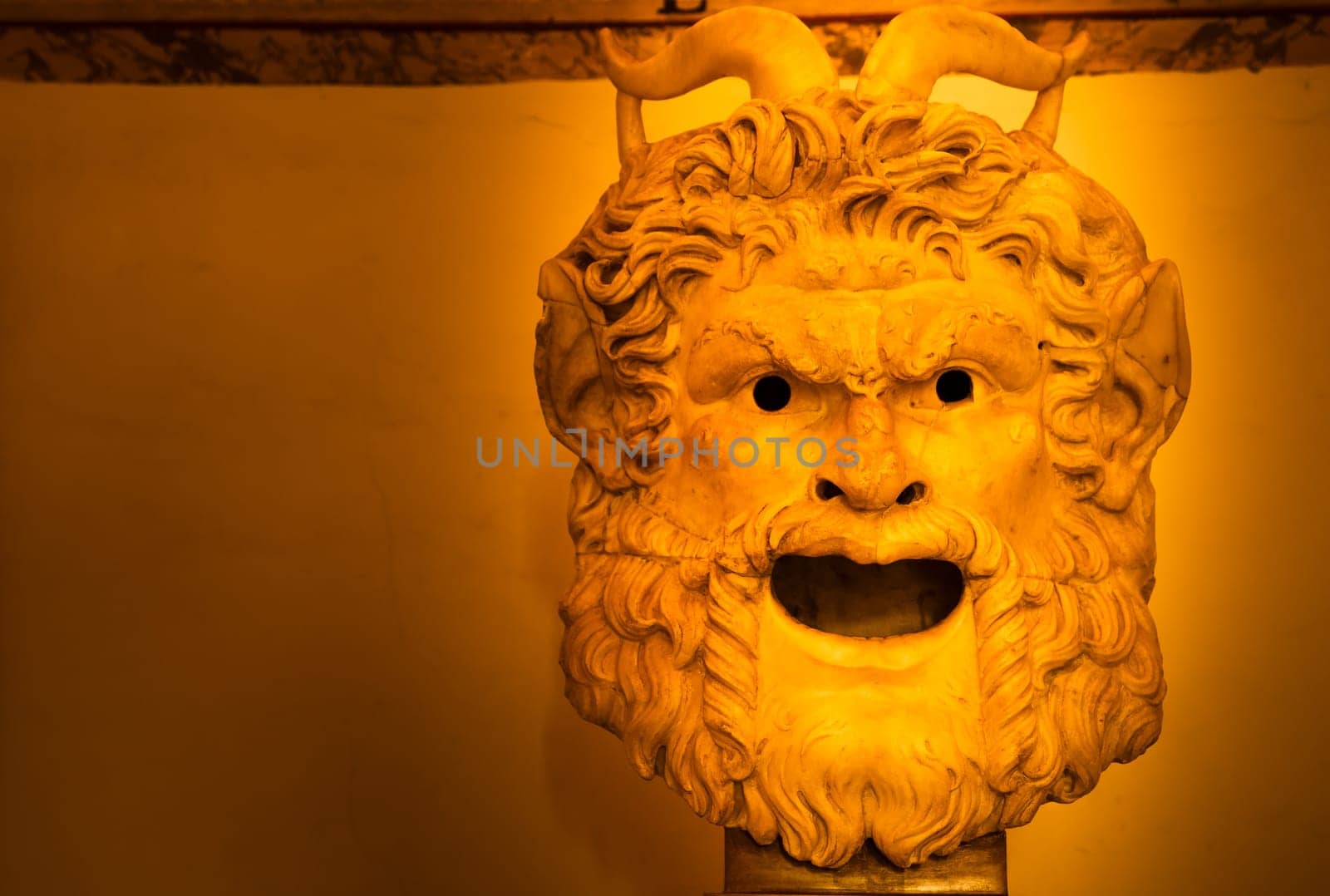Satan head made of marble, useful for Satanic concept