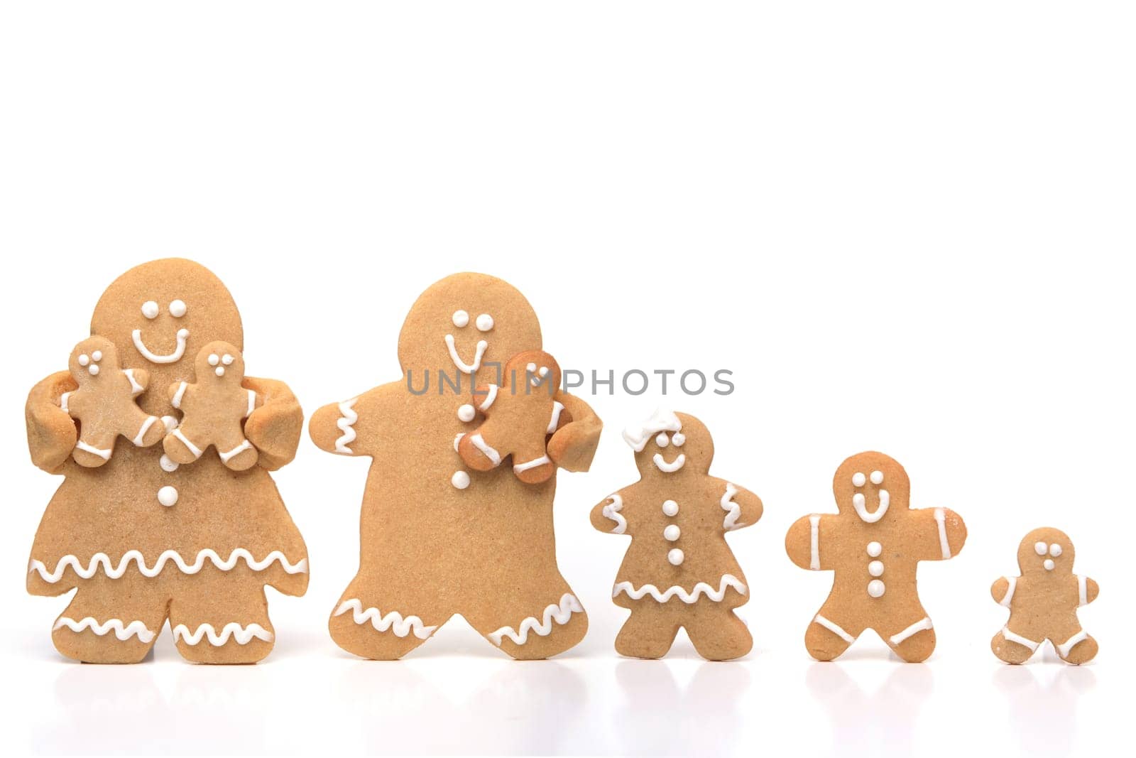 Isolated Gingerbread Family on White Background