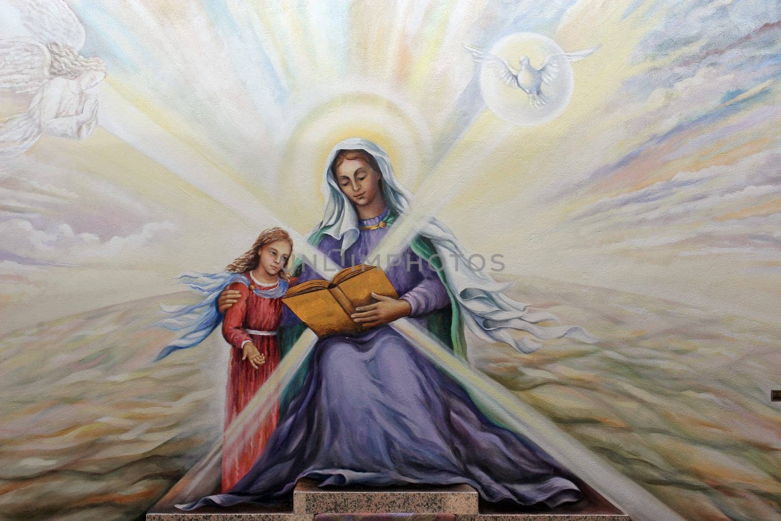 Education of the Virgin Mary, fresco on the main altar in the Church of the Saint Anne in Bjelovar, Croatia