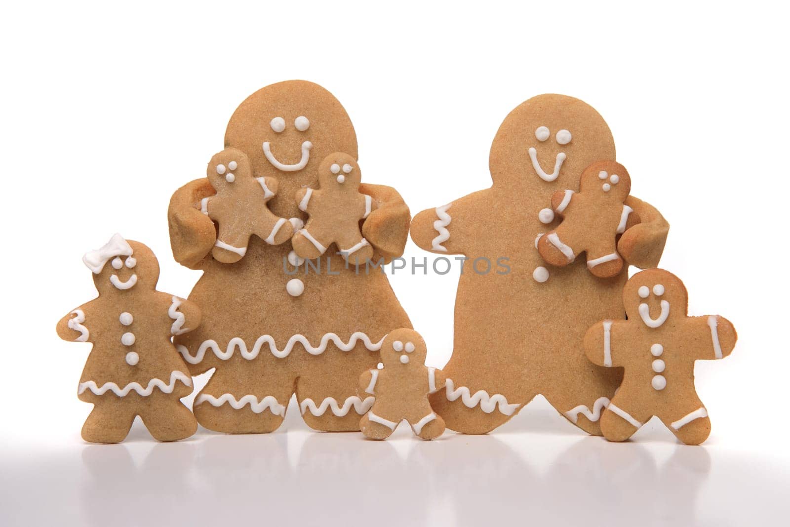 Isolated Gingerbread Family on White Background