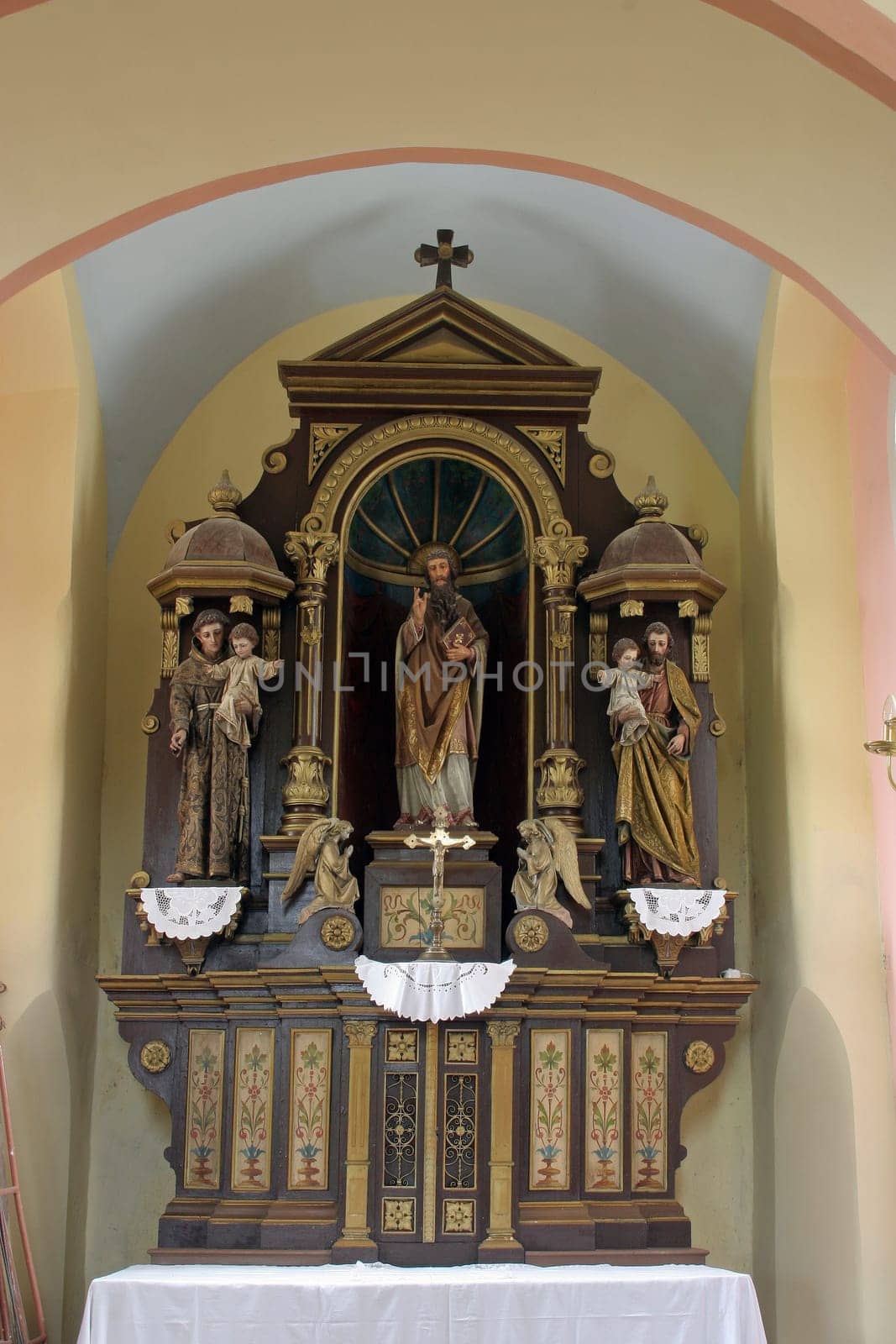 Saint Valentine, the altar in the church of St. Martin in Breznicki Hum, Croatia