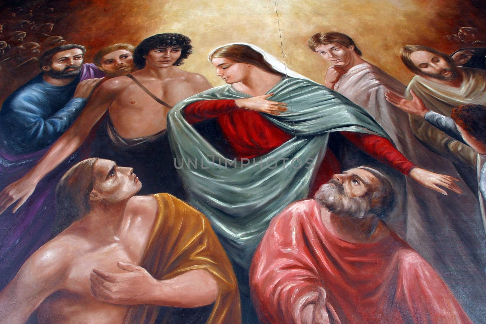 Altarpiece on a high altar in the parish church of the Holy Spirit in Staglisce, Zagreb, Croatia